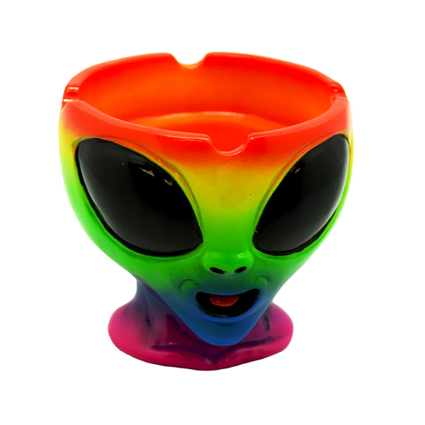 Happy Dayz Rainbow Alien Bust Ashtray | 3.5"