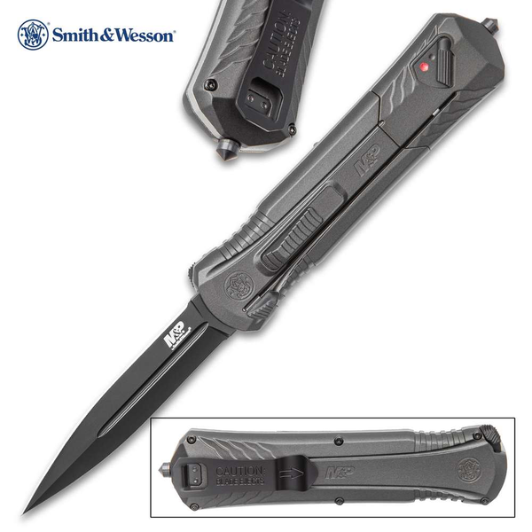 Smith & Wesson Black Oxide OTF Assisted Opening Grey Pocket Knife