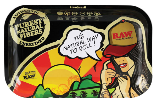 Raw Rolling Tray Brazil Girl - 11" x 7" / Small