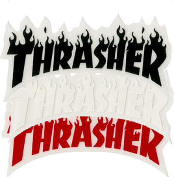 THRASHER FLAME LOGO SM DECAL Single Asst.colors