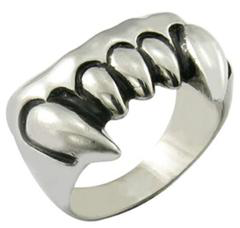 Vampire Teeth Stainless Steel Biker Ring asst. size