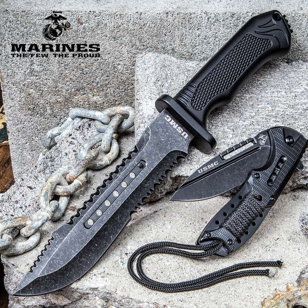 USMC brotherhood two-piece set with sheath - officially licensed