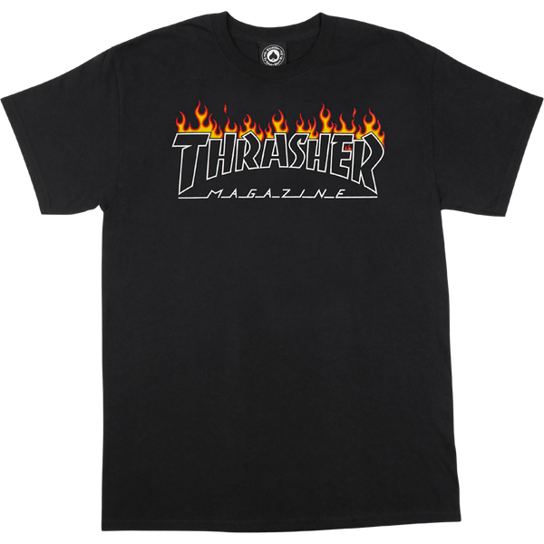 THRASHER SCORCHED OUTLINE SS XL-BLACK