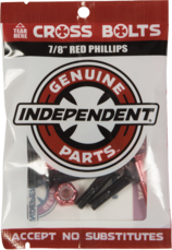 Independent Cross Bolts 7/8" Phillips Black & Red