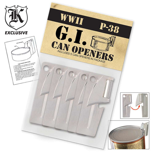 5-Pack P38 GI Style Can Openers - Survival SHTF