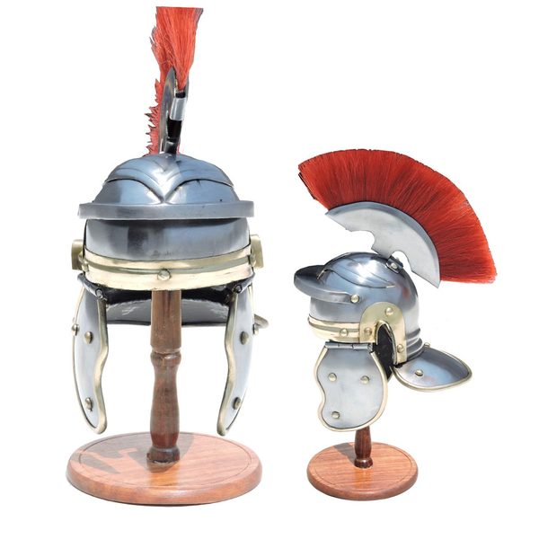 Mini Imperial Itallic Roman Officer Helmet With Display Stand & Detachable Plume