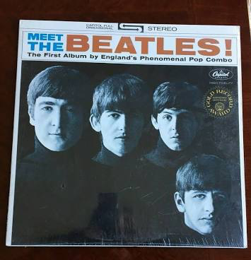 Framed Vintage Meet the Beatles! 12" LP Record Vinyl Album 60s Vinyl I Want to Hold Your Hand 1964