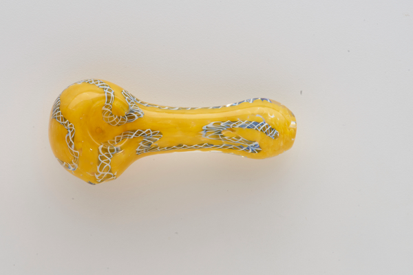 Glass Pipe yellow Swirl