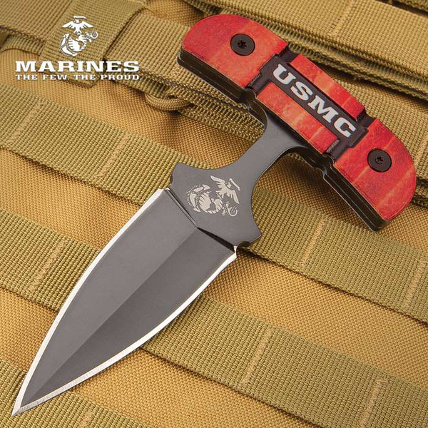 USMC Push Dagger And Sheath - Stainless Steel Blade