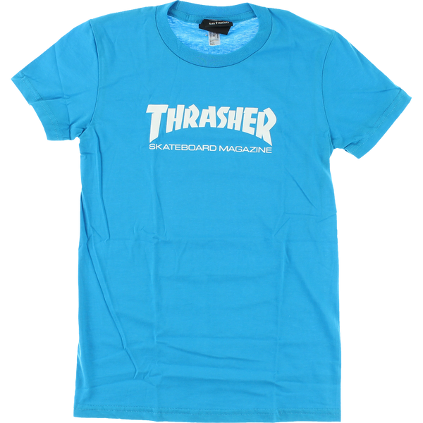 Thrasher Logo - Girl's T-shirt -Teal/Wht