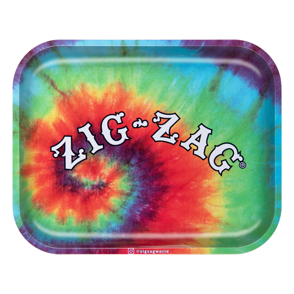 Zig Zag Large Metal Rolling Tray | Tie-Dye | 13" x 11"