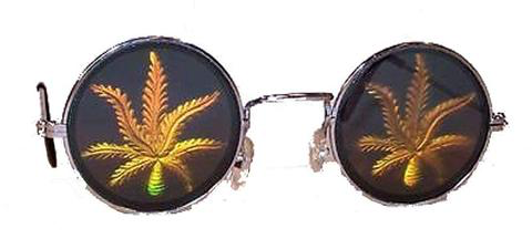 Marijuana Pot Leaf Hologram 3D Sunglasses
