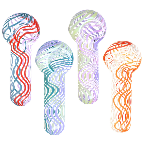 Crystal Wave Portal Glass Hand Pipe | 4.5" | Colors Vary