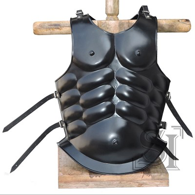 Medieval Roman Greek Muscle Body Armor Black
