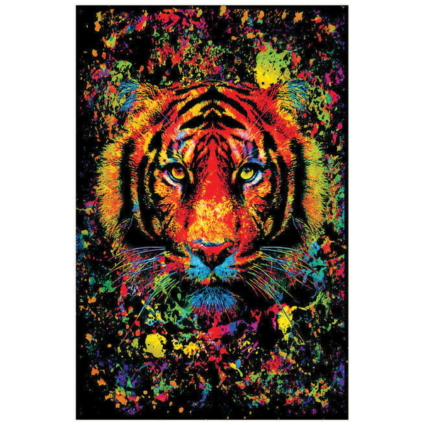 Tiger Splatter Non-Flocked Blacklight Poster - 24" x 36"