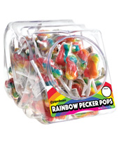 Rainbow Pecker Pops Fishbowl - Bowl of 72