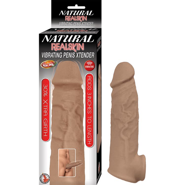 Natural Realskin Vibrating Penis Xtender 3"
