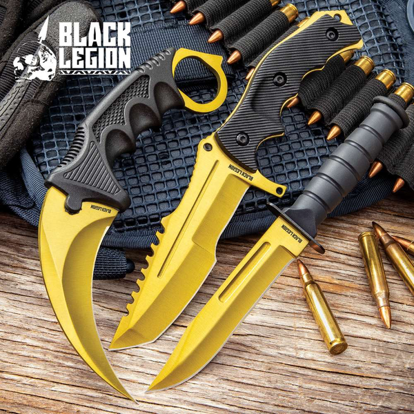 Black Legion Solar Gold Triple Knife Set