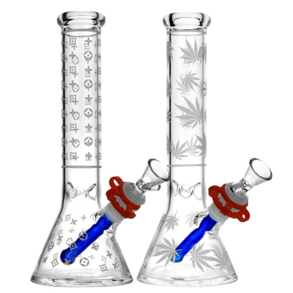 Frosted Design Beaker Water Pipe - 10" | 14mm F