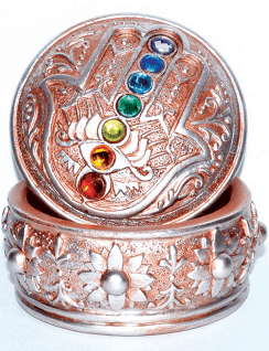 Hamsa Box With Chakra Stones