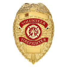 Volunteer Firefighter Badge - Silver/Gold
