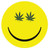 4" Hemp Leaf Smiley Face Sticker