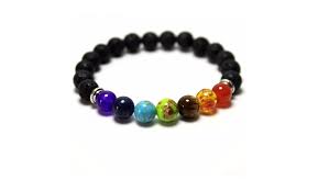 Rainbow Lava Stone Chakra Bracelet