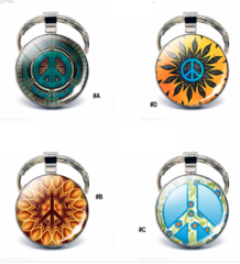 PEACE SIGN SILVER KEYCHAINS