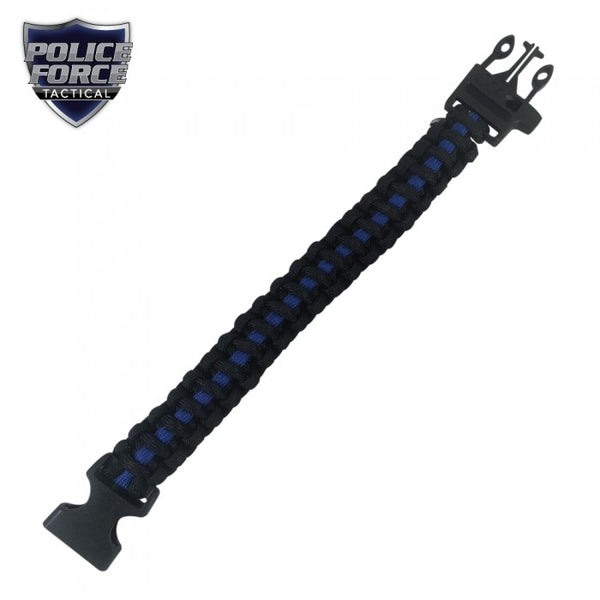 Police Force 9,100,000 Blue Line Stun Gun And Paracord Bracelet
