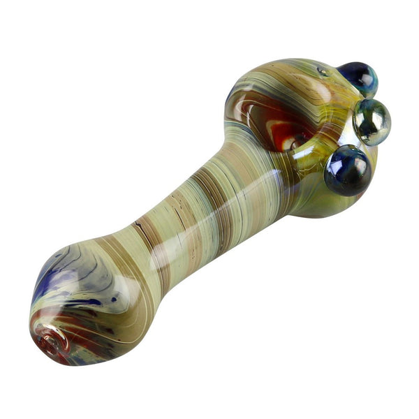 Earthy Worked Glass Pipe - 4.75"