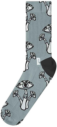 Psockadelic - All Seeing Shrooms Socks - Grey