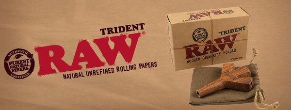 Raw Wooden Cigarette Holder - Double Barrel / Trident